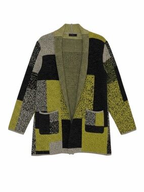 Christine Phillipe Cardigan Sweater Top Open Front Patch M bv